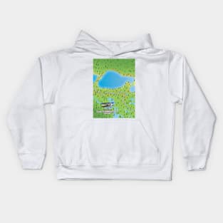 Lake Pontchartrain Louisiana lake map Kids Hoodie